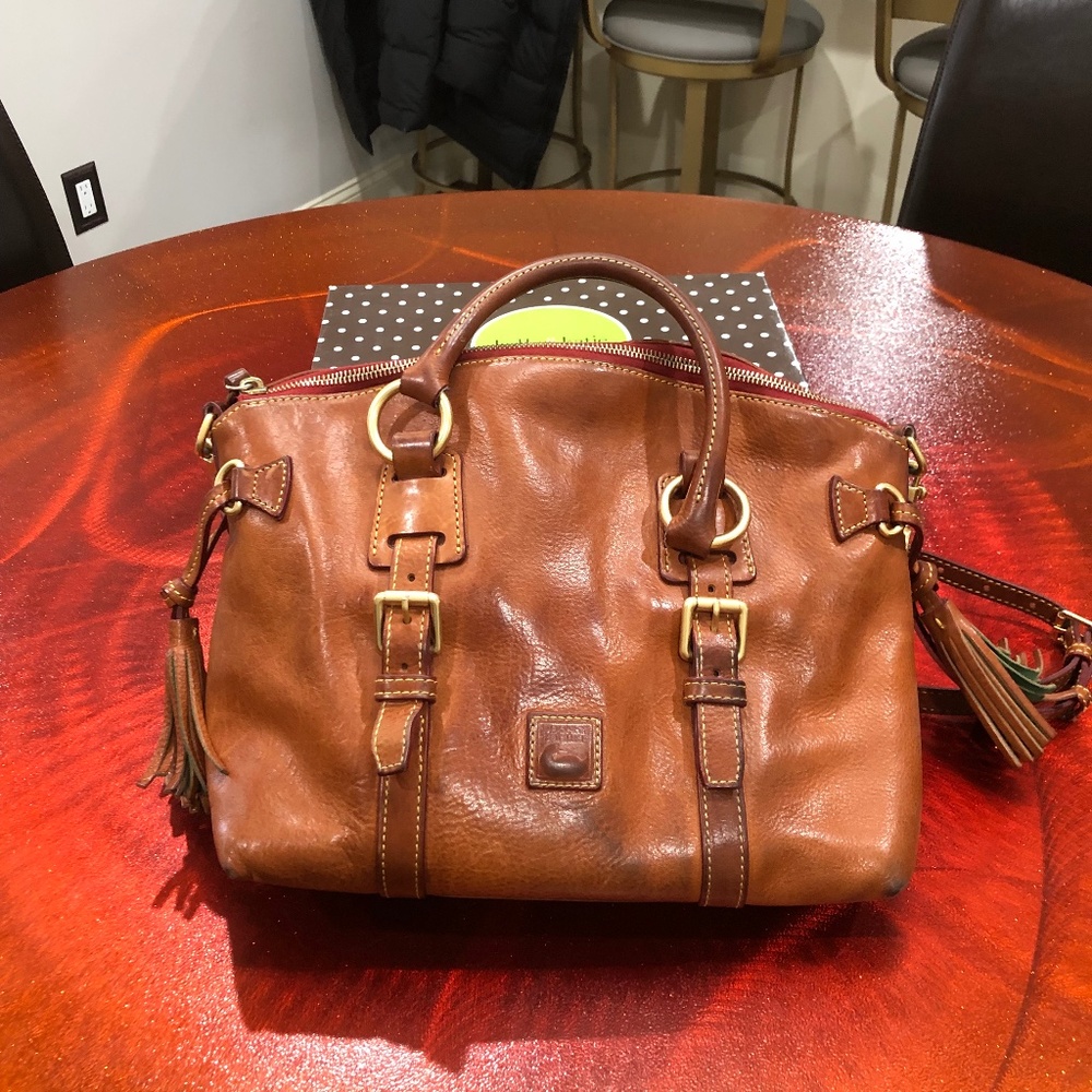 Dooney & Bourke Large Chestnut Leather Florentine Satchel